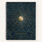 Blauw goud etherisch astrologisch ontwerptijdschri notitieboek (Voorkant)