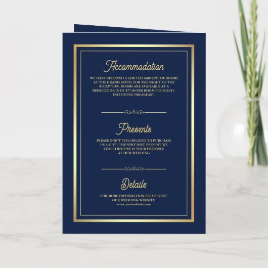 Blauw Goud Etnische Olifanten Indiase QR Code Brui (Achterkant)