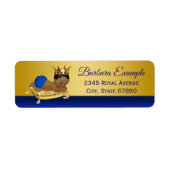 Blauw Goud Etnische Prince Adresetiketten Etiket (Voorkant)