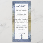 Blauw & Goud ⚓️ Evenement of Nautilus Huwelijk Menu (Voorkant)