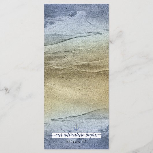 Blauw & Goud ⚓️ Evenement of nautische bruiloft Menu (Achterkant)