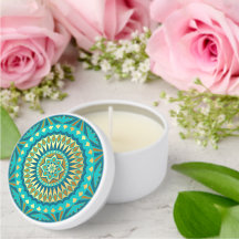 Blauw Goud Fantasie Mandala