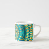 Blauw Goud Fantasie Mandala Espresso Kop (Rechts)