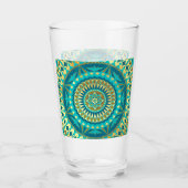 Blauw Goud Fantasy Mandala Glas (Voorkant)