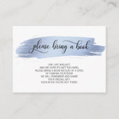 Blauw Goud Folie Help een Boek Meebrengen Baby Sho Informatiekaartje (Voorkant)