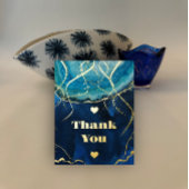 Blauw Goud Galaxy Agaat Bruiloft Folie Uitnodiging Briefkaart