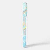 Blauw Goud Gedrukt Marmer Zomer Custom Monogram Case-Mate iPhone Case (Achterkant / Rechts)