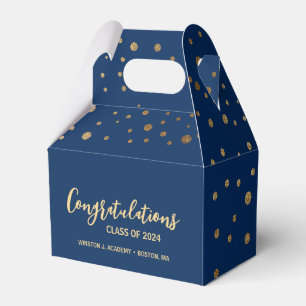 Blauw goud Gefeliciteerd klasse van 2024 afstudere Bedankdoosjes