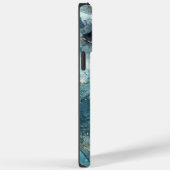 Blauw Goud Geïllustreerd Marmer Case-Mate iPhone Case (Achterkant / Rechts)