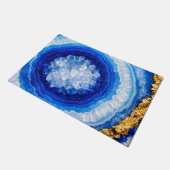 Blauw Goud Geode Hars Patroon Deurmat (Schuin)