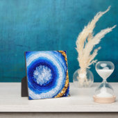 Blauw Goud Geode Hars Patroon Fotoplaat (Insitu)