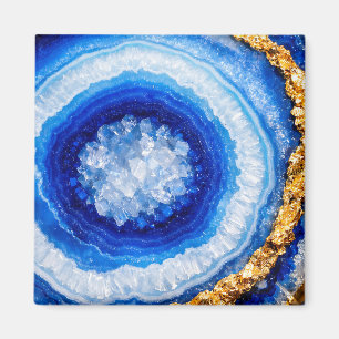 Blauw Goud Geode Hars Patroon Magneet