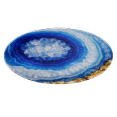 Blauw Goud Geode Hars Patroon Snijplank (Hoek)