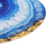 Blauw Goud Geode Hars Patroon Snijplank (Hoek)