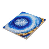 Blauw Goud Geode Hars Patroon Tegeltje (Zijkant)