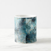 Blauw Goud Gepersonaliseerde Naam Mok (Center)