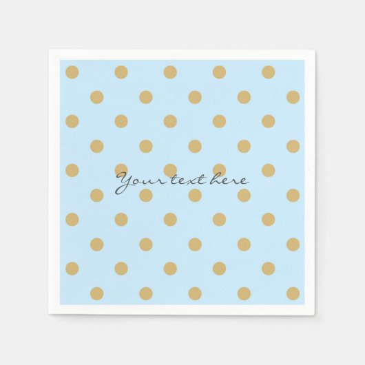 Blauw & Goud Gestippelde Koninklijke Kroonprins Fe Servetten (Voorkant)