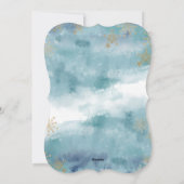 Blauw Goud Gezegende Waterverf Kerstmis Fotokaart Feestdagenkaart (Achterkant)