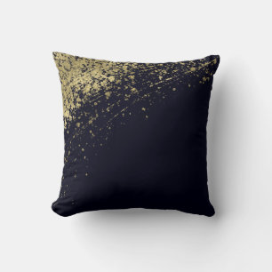 Blauw & Goud Glamour Verf Spatten Moderne Glamour Kussen