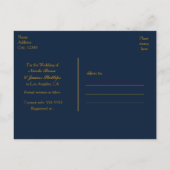 Blauw & Goud Glanzende Confetti Stippen Bewaar De  Aankondigingskaart (Achterkant)