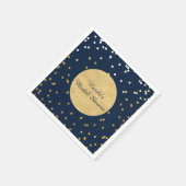 Blauw & Goud Glanzende Confetti Stippen Chic Moder Servetten (Hoek)