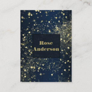 Blauw & Goud Glinsterende Lichtjes Glamour Glitter Visitekaartje