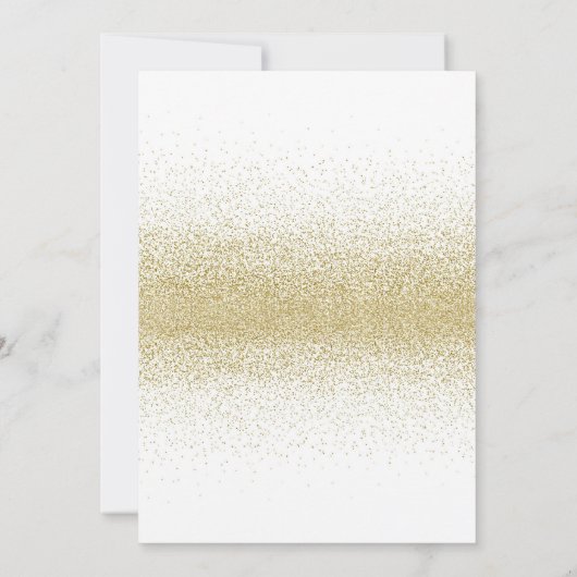 Blauw & Goud Glitter 1e Verjaardag Uitnodiging EER (Achterkant)