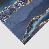 Blauw Goud Glitter Agate Marmer Trendy Decoupage Tissuepapier (Detail)