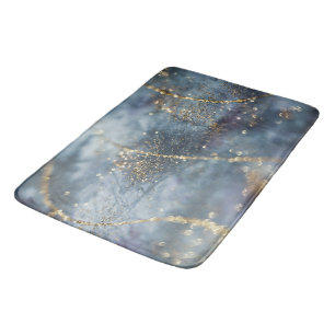 Blauw Goud Glitter Glam 1 Badmat