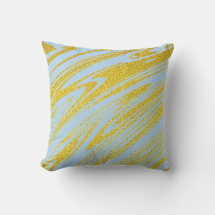 Blauw Goud Glitter Kunstzinnige Patronen Abstract Buitenkussen