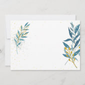 Blauw Goud Glitter Lief Zestien Verjaardagsfeest Kaart (Achterkant)