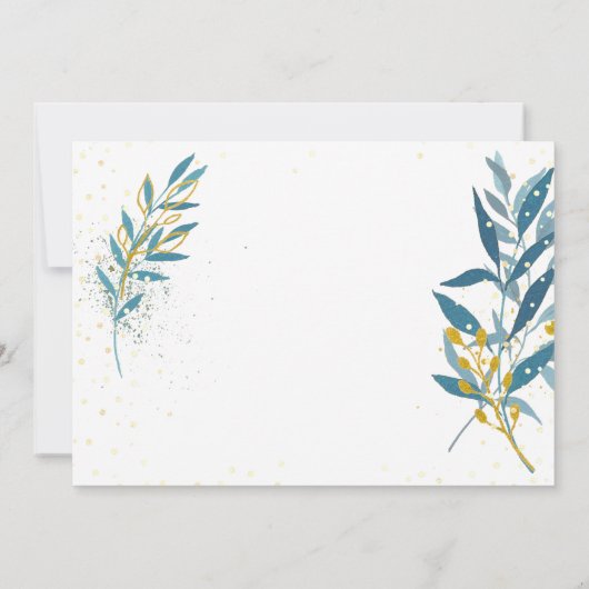 Blauw Goud Glitter Lief Zestien Verjaardagsfeest Kaart (Achterkant)