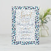 Blauw Goud Glitter Luipaard Patroon (Staand voorkant)