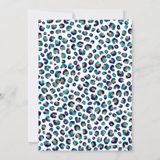 Blauw Goud Glitter Luipaard Patroon (Achterkant)