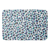 Blauw Goud Glitter Luipaard Patroon Badmat (Voorkant)