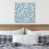 Blauw Goud Glitter Luipaard Patroon Canvas Afdruk (Insitu (Slaapkamer))