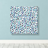 Blauw Goud Glitter Luipaard Patroon Canvas Afdruk (Insitu (Houten vloer))