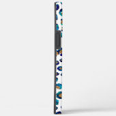 Blauw Goud Glitter Luipaard Patroon Case-Mate iPhone Case (Achterkant / Rechts)