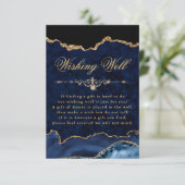Blauw & Goud Glitter Marmer Agate Wensput Informatiekaartje (Staand voorkant)