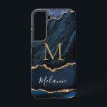 Blauw Goud Glitter Marmer Cuatom Naam en letter Samsung Galaxy Hoesje<br><div class="desc">Samsung Galaxy Hoesjes of iPhone Hoesjes met Monogram Naam Agaat Navy Blue Gold Edelsteen Marmer Geode Glitter Glitter Glitter Gepersonaliseerde Verjaardag - Jubileum of Trouwgeschenk / Leveranciers - Uw Letter toevoegen / Naam - Tekst of Verwijderen - Maak uw speciale geschenk - Formaat wijzigen en verplaatsen of verwijderen en tekst...</div>