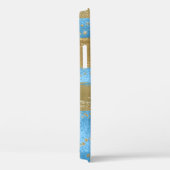 Blauw Goud Glitter Monogram Initiaal Case-Mate iPhone Case (Achterkant / Rechts)