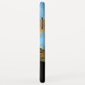 Blauw Goud Glitter Script Monogrammed Case-Mate iPhone Case (Achterkant/rechts)