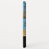 Blauw Goud Glitter Script Monogrammed Case-Mate iPhone Case (Achterkant/links)