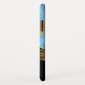 Blauw Goud Glitter Script Monogrammed Case-Mate iPhone Case (Achterkant/rechts)