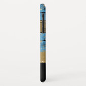 Blauw Goud Glitter Script Monogrammed Case-Mate iPhone Case (Achterkant/links)