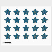 Blauw Goud Glitter Sterren Ster Sticker (Vel)
