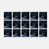 Blauw Goud Glitter Stickers Personaliseer Naam Let (Vel)
