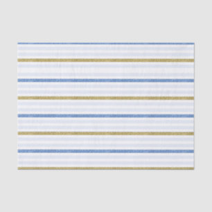 Blauw & Goud Glitter Strepen Streep Tissuepapier