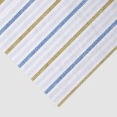 Blauw & Goud Glitter Strepen Streep Tissuepapier (Detail)