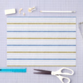 Blauw & Goud Glitter Strepen Streep Tissuepapier (Craft)